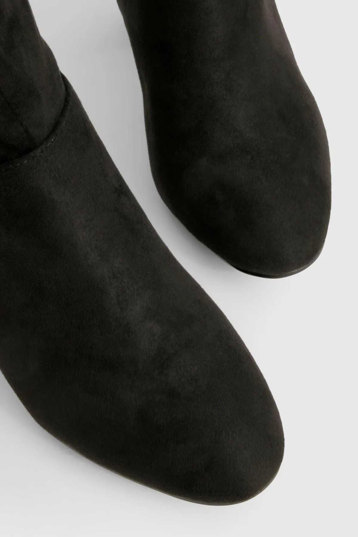 boohoo Bottes Montantes À Talon Bloc En Synthétique Coupe Large< Bottes|Bottes En Daim