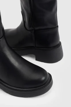 Bottes Montantes à Talon Épais avec Détail Patte