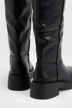 Bottes Montantes à Talon Épais avec Détail Patte