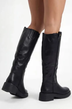 Bottes Montantes à Talon Épais avec Détail Patte