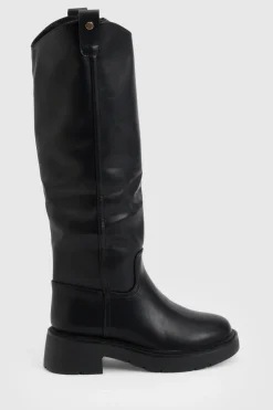 Bottes Montantes à Talon Épais avec Détail Patte
