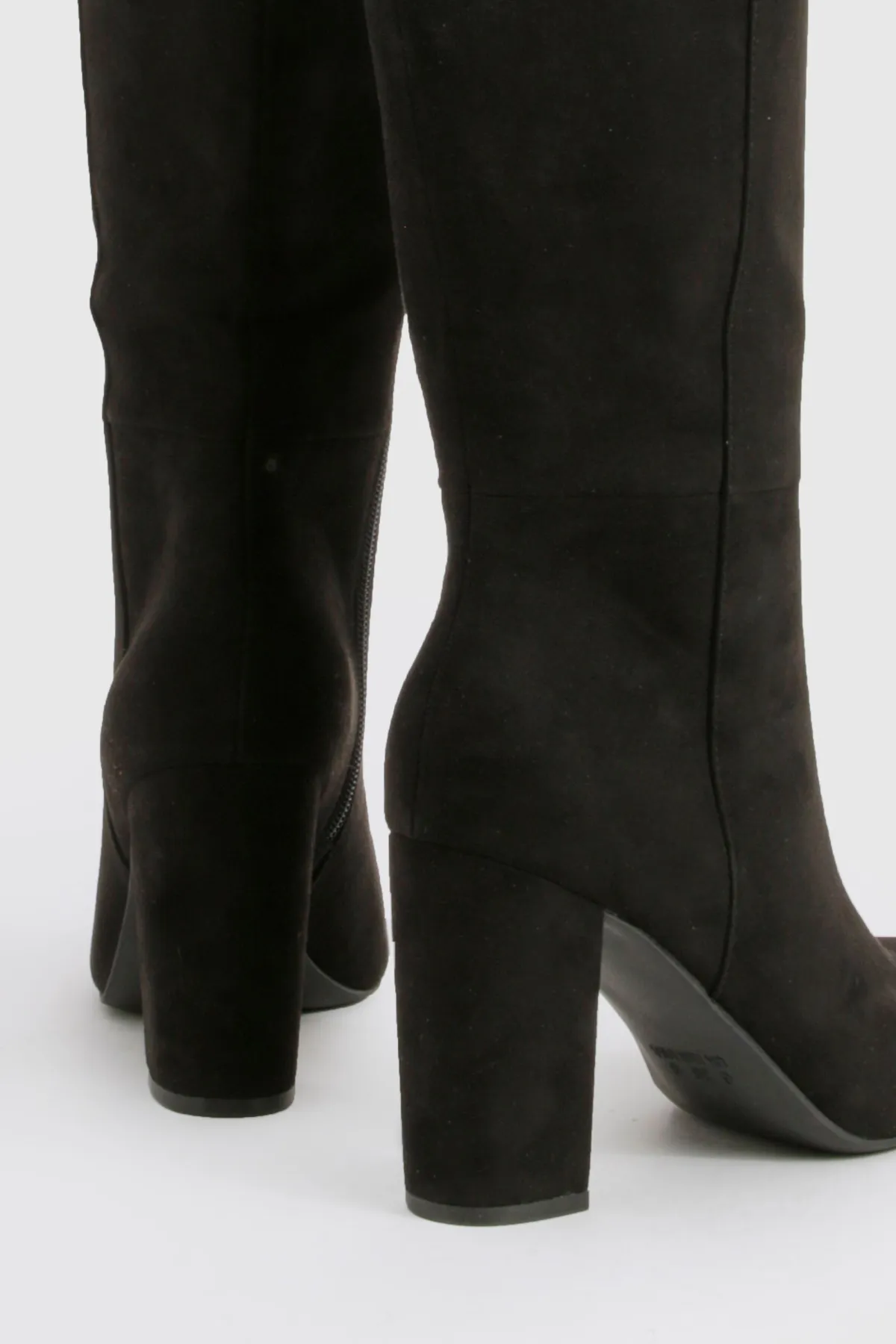 boohoo Bottes montantes à talons hauts en Faux Suede< Bottes|Bottes En Daim