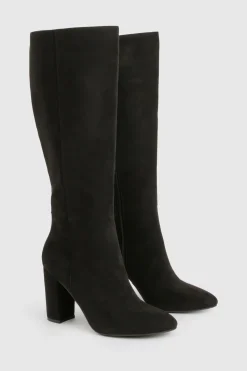 boohoo Bottes montantes à talons hauts en Faux Suede< Bottes|Bottes En Daim
