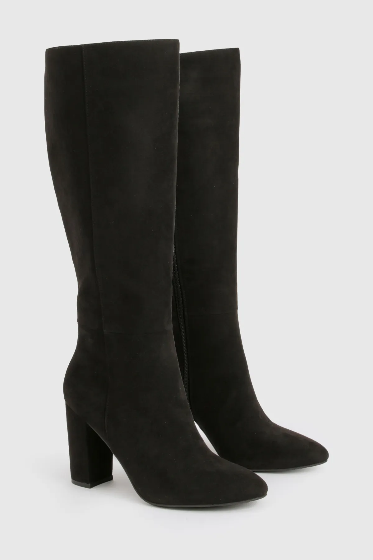 boohoo Bottes montantes à talons hauts en Faux Suede< Bottes|Bottes En Daim