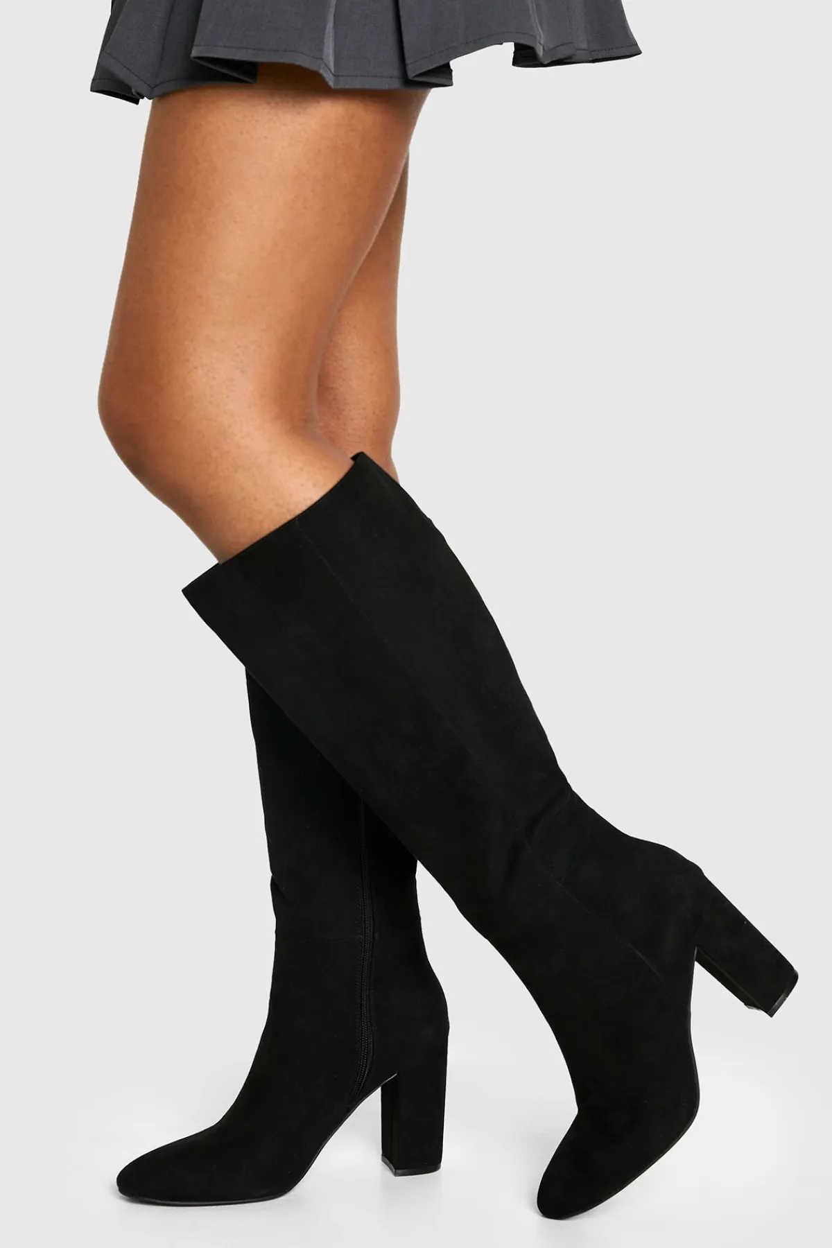 boohoo Bottes montantes à talons hauts en Faux Suede< Bottes|Bottes En Daim