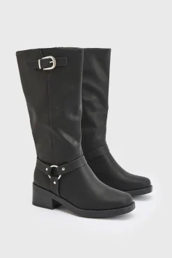 Dorothy Perkins Bottes Motardes Bonnie À Boucles En Synthétique Coupe Large< Bottes|Bottes En Daim