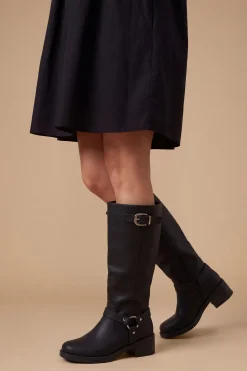 Dorothy Perkins Bottes Motardes Bonnie À Boucles En Synthétique Coupe Large< Bottes|Bottes En Daim