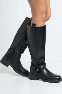 Bottes Motardes Montantes À Boucle Imposante