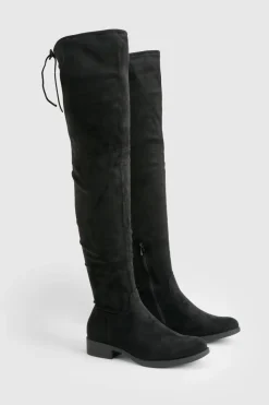 Bottes par-dessus le genou extensibles en suédé synthétique