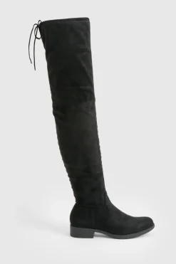Bottes par-dessus le genou extensibles en suédé synthétique