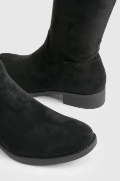Bottes par-dessus le genou extensibles en suédé synthétique