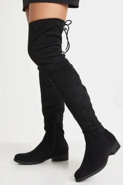 Bottes par-dessus le genou extensibles en suédé synthétique