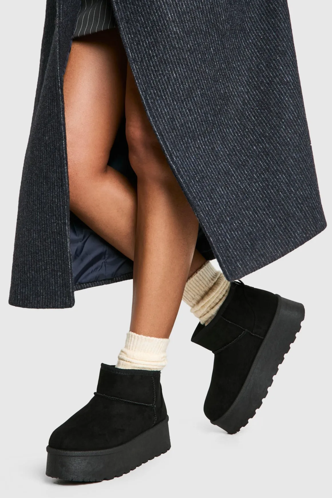 Bottes À Plateforme Doublées De Synthétique