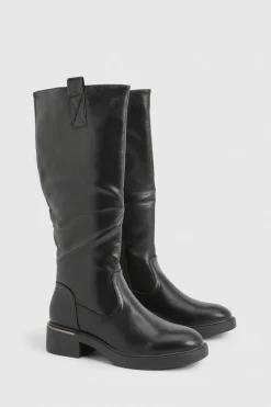 boohoo Bottes plates hautes jusqu'aux genoux chunky< Bottes|Bottes Hautes
