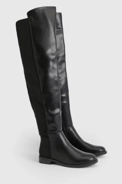Bottes Plates Stretch Montant au-dessus du Genou