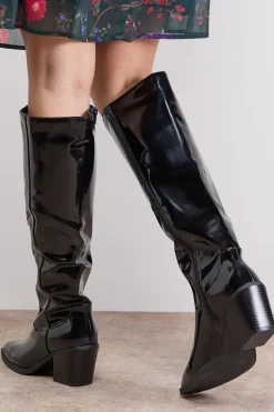 Bottes Ruby Western en synthétiquecuir à Talon Bloc Haut Hauteur Genou