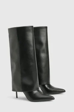 Bottes Stiletto à Bout Extrême avec Revers