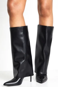 Bottes Stiletto à Bout Extrême avec Revers