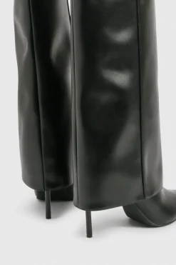 Bottes Stiletto à Bout Extrême avec Revers