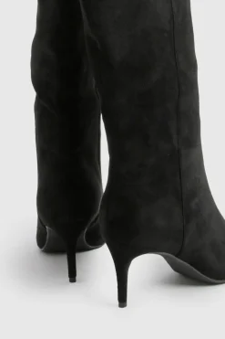 boohoo Bottes Stiletto Coupe Large En Synthétique Incurvée< Bottes|Bottes En Daim