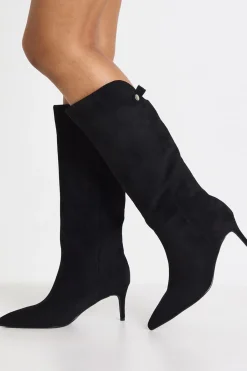 boohoo Bottes Stiletto Coupe Large En Synthétique Incurvée< Bottes|Bottes En Daim