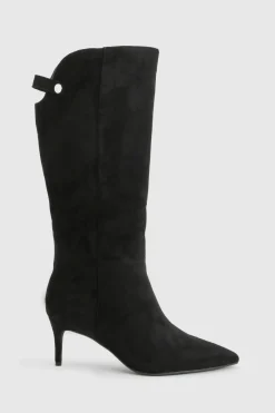 boohoo Bottes Stiletto Coupe Large En Synthétique Incurvée< Bottes|Bottes En Daim
