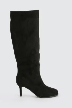 Bottes stiletto hautes à bout carré arrondi