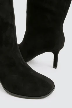 Bottes stiletto hautes à bout carré arrondi