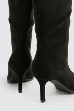 Bottes stiletto hautes à bout carré arrondi
