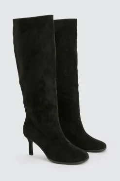 Bottes stiletto hautes à bout carré arrondi
