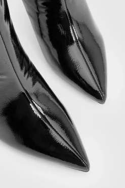 boohoo Bottes stilettos vernies texturées hautes jusqu'aux genoux< Bottes|Bottes Hautes