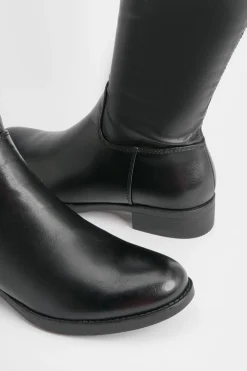 boohoo Bottes stretch synthétique au-dessus du genou< Bottes|Bottes Noires