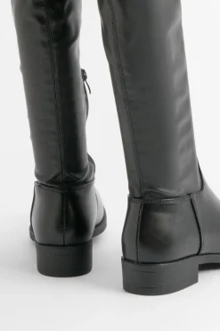 boohoo Bottes stretch synthétique au-dessus du genou< Bottes|Bottes Noires