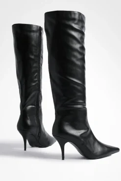 boohoo Bottes à talon bas à bout pointu en colonne< Bottes|Bottes Hautes