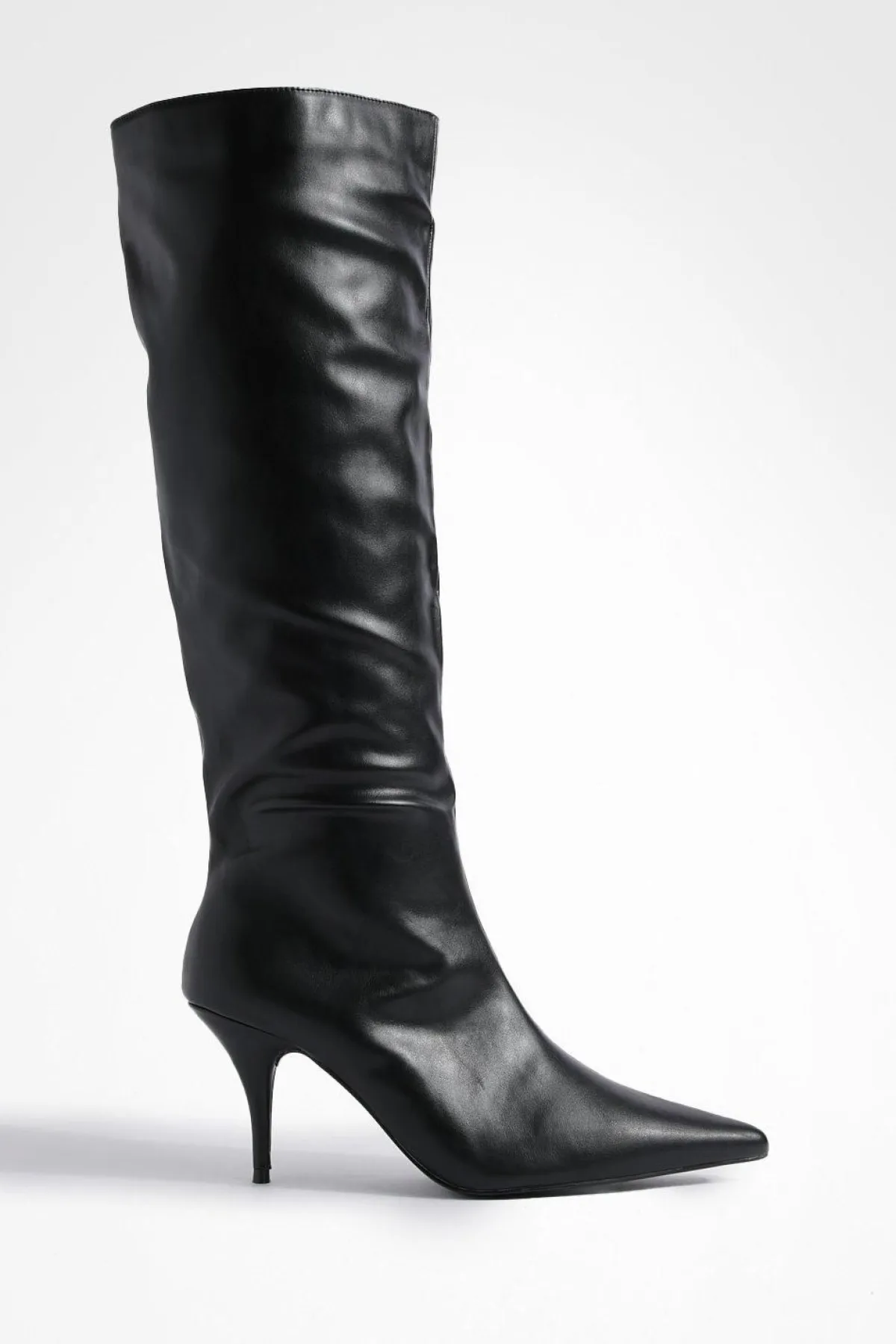 boohoo Bottes à talon bas à bout pointu en colonne< Bottes|Bottes Hautes