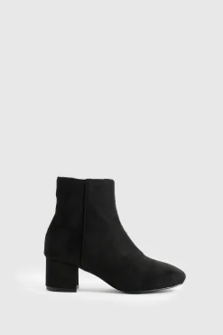 boohoo Bottes à talon bloc bas en synthétique, coupe large< Bottes|Bottes En Daim