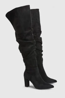 Bottes À Talon Bloc En Synthétique Mindy Coupe Large