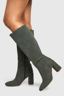 boohoo Bottes à talon empilé montantes jusqu'au genou< Bottes|Bottes Hautes