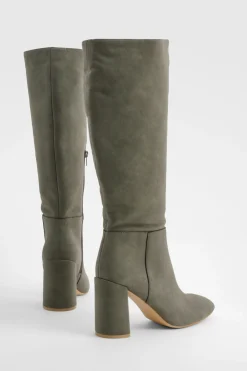 boohoo Bottes à talon empilé montantes jusqu'au genou< Bottes|Bottes Hautes