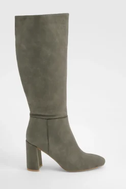 boohoo Bottes à talon empilé montantes jusqu'au genou< Bottes|Bottes Hautes