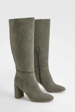 boohoo Bottes à talon empilé montantes jusqu'au genou< Bottes|Bottes Hautes