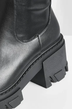 boohoo Bottes à talons épais hautes jusqu'au mollet< Bottes|Bottes Hautes