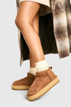 boohoo Bottes Ultra Mini À Plateforme Doublées De Synthétique< Bottes|Bottines Fourrées