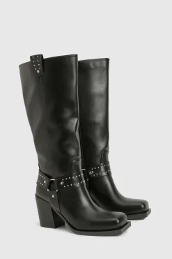 boohoo Bottes Western Biker à Boucle et Coupe Large< Bottes|Bottes Motardes