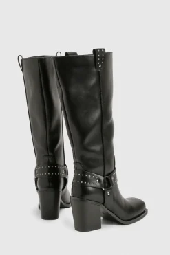 boohoo Bottes Western Biker à Boucle et Coupe Large< Bottes|Bottes Motardes