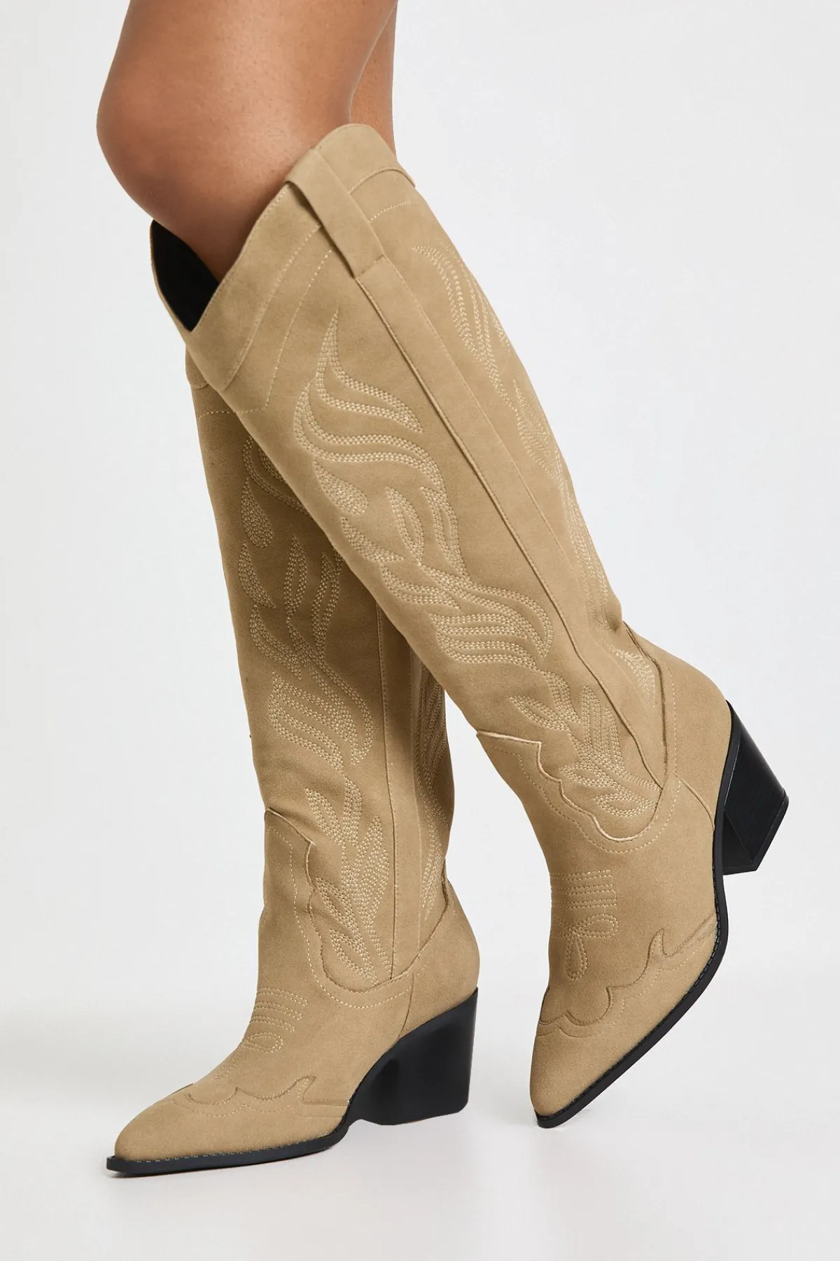 boohoo Bottes Western Brodées Coupe Large< Bottes|Santiags