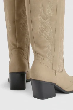boohoo Bottes Western Brodées Coupe Large< Bottes|Santiags