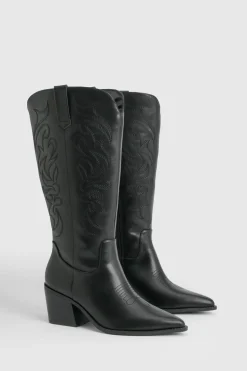 Bottes Western Brodées Coupe Large