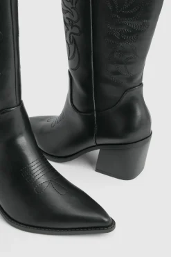 Bottes Western Brodées Coupe Large