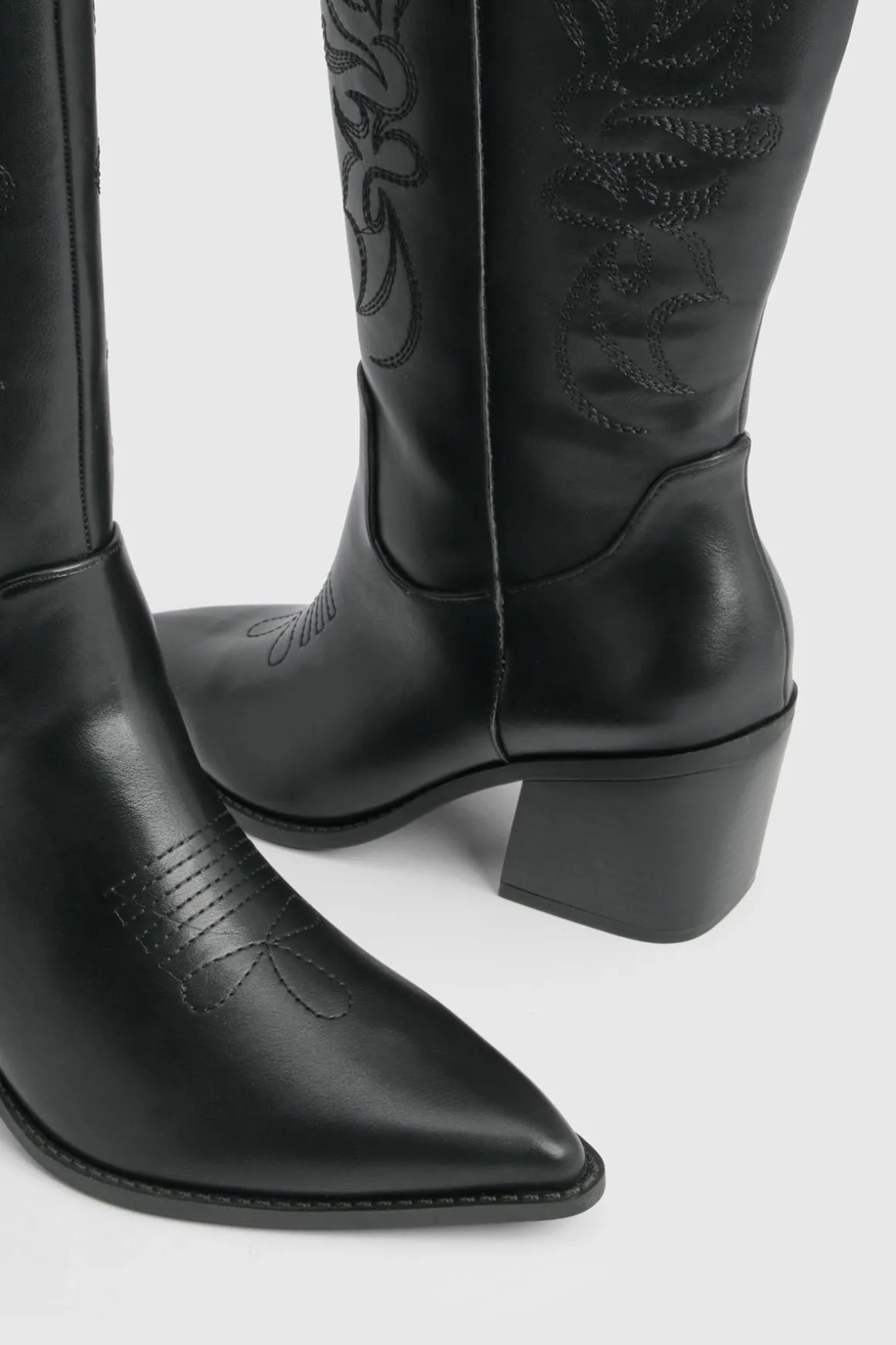 Bottes Western Brodées Coupe Large